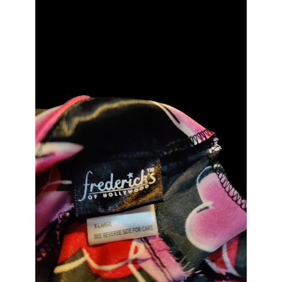 Vintage Fredericks of Hollywood 3 PC PJ set size XL Hearts Valentine silky - Picture 5 of 6